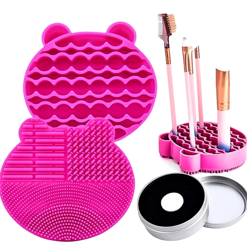 Silicon Makeup Brush Cleaning Mat & Drying Holder